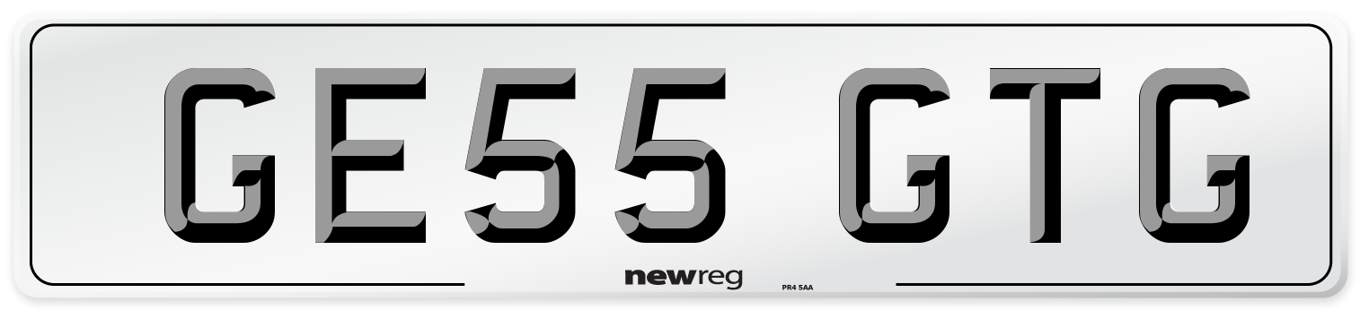 GE55 GTG Number Plate from New Reg